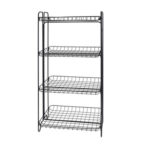 Shelf Rack 4 Tiers Metal Wire Black