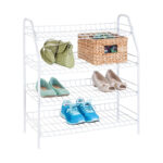 Shoe Wire Storage Rack,4-Tier White - Image 2