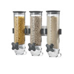 Triple Canister Dispenser Wall Mount Grey 385Ml