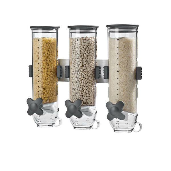 Triple Canister Dispenser Wall Mount Grey 385Ml
