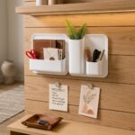 Magnetic Wall Storage Organizer Set 5 Pcs White - Image 3