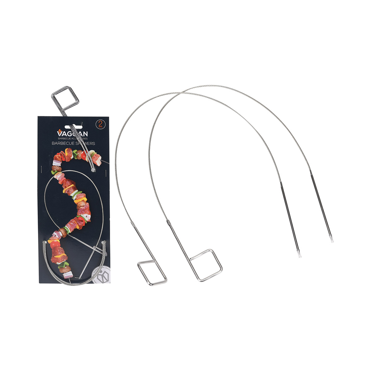 KPM-1052_1 BBQ Skewers (Flexible) 73Cm Set 2Pcs - Image 1