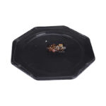 Disposable Serving Tray Octagonal Round Pack Of 2 Pcs Black