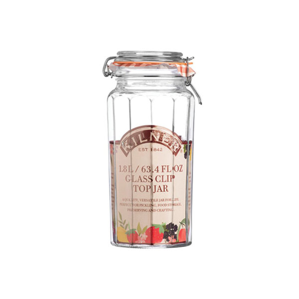 Facetted Clip Top Jar 1800 Ml