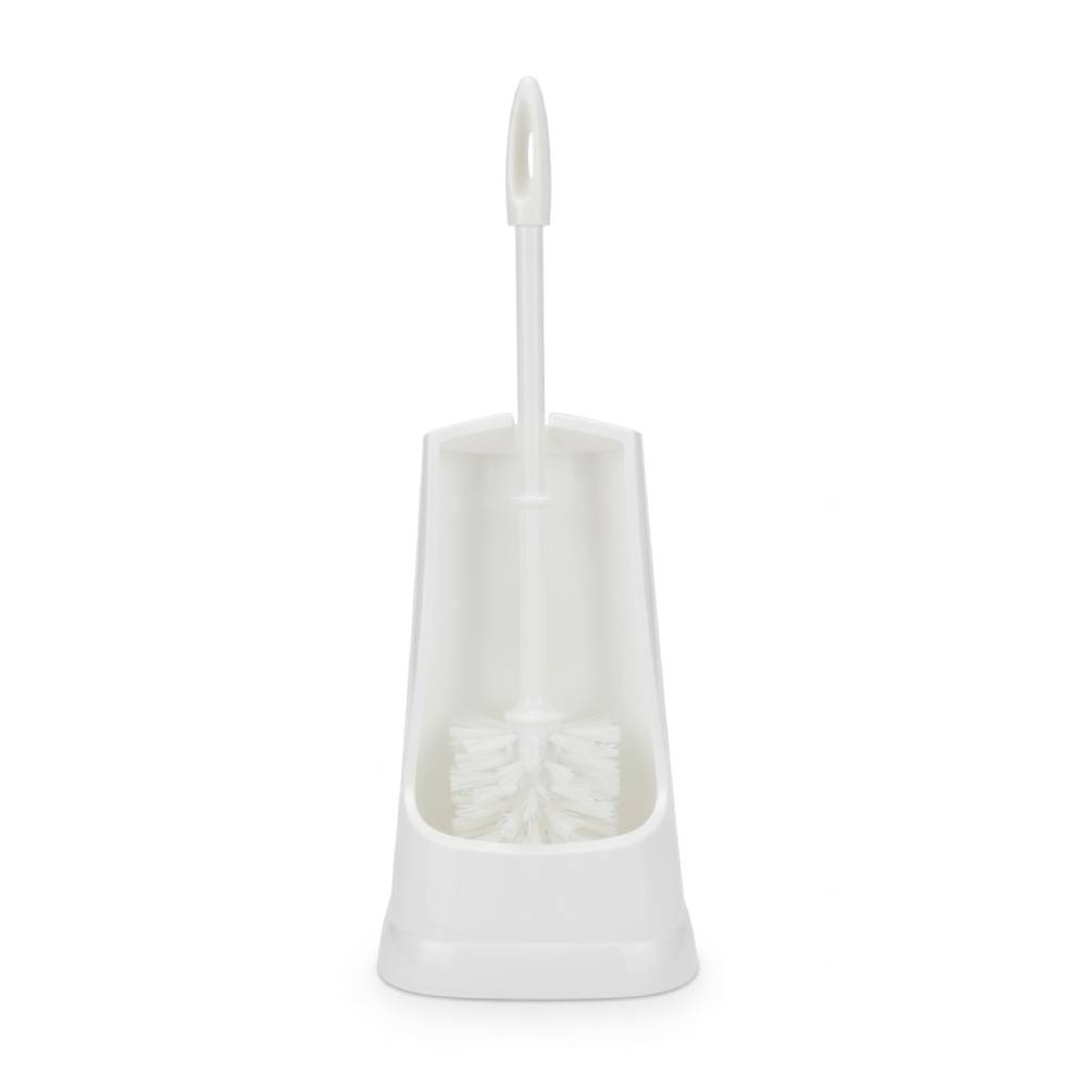 WNK-74-1 Toilet Brush Holder Simple With Rim Cleaner White - Image 1