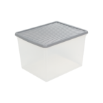 Box &Amp; Lid 50L Archive Clear/Steel Color