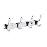 Stainless Steel 4 Double Hook Wall Mounted Chrome Finish