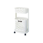 Laundry Wagon Single Rack On Casters White