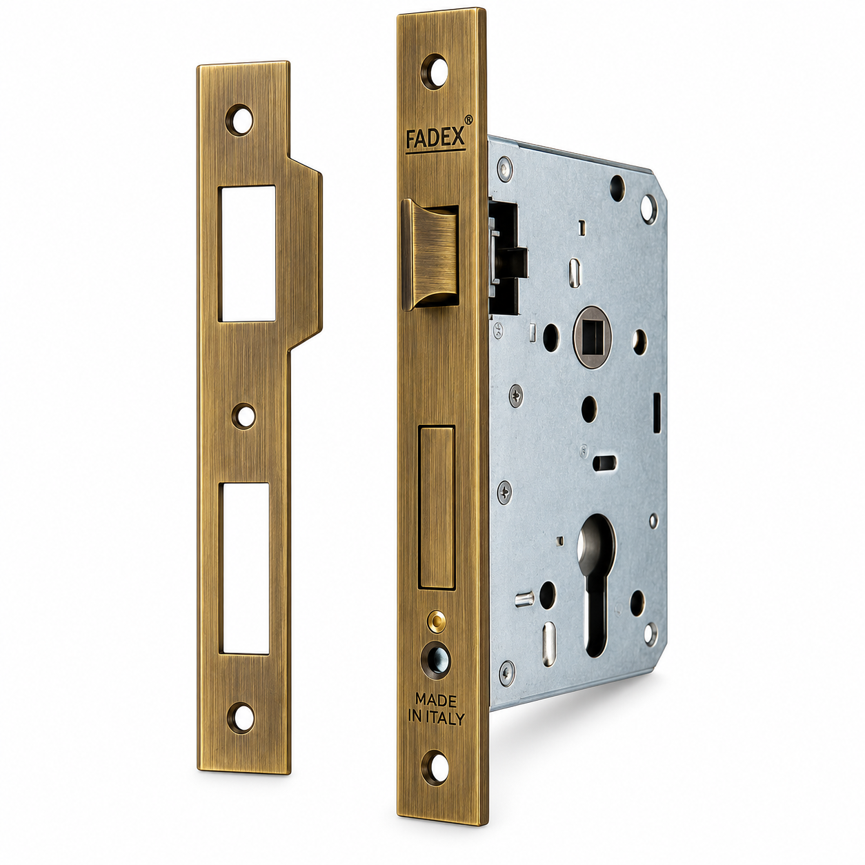 Antique Brass Mortise Lock Set Lock Body (Brass) 45Mm Strike+Latch Old Bronze - Image 1