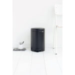 Pedal Dustbin 12 L New Icon Matt Black - Image 3