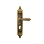 Lever Handle Set With Plate Large Matt Old Antique