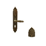 Lever Handle With Plate Small Matt Old Antique Brass 315Mm