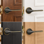 Lever Handle On Round Rose Shadowed Bronze Galaxy Zinc Crytal - Image 2