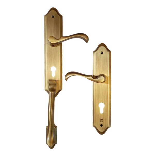 Main Door Handle Set Old Antique Brass (29)