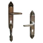 Main Door Handle With Key Hole Old Silver