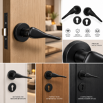 Lever Handle On Round Rose Black Coated Galaxy - Image 2