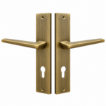 Lever Handle On Plate Old Bronze Boston/Asti