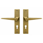 Lever Handle On Plate Old Bronze Naxos