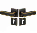 Lever Handle On Square Rose Shadowed Bronze Alila