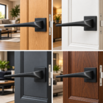 Lever Handle On Square Rose Black Coated Minerva - Image 2