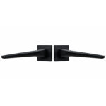 Lever Handle On Square Rose Black Coated Boston