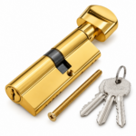 Single Cylinder 70Mm (Key+Knob) Gold Plated