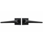 Lever Handle On Square Rose Black Coated Minerva