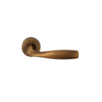 Lever Handle On Round Rose Old Bronze Philip
