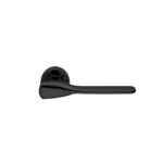 Lever Handle On Round Rose Black Coated Galaxy