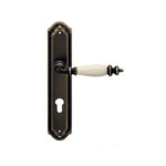 Lever Handle On Plate Old Bronze  Siena Beige