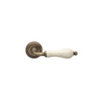 Lever Handle Round Rose Old Bronze Perugia Crackel Brass