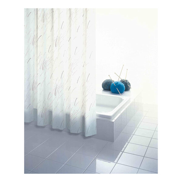 Shower Curtain Vinyl 180X200 Cm Mikado Brown