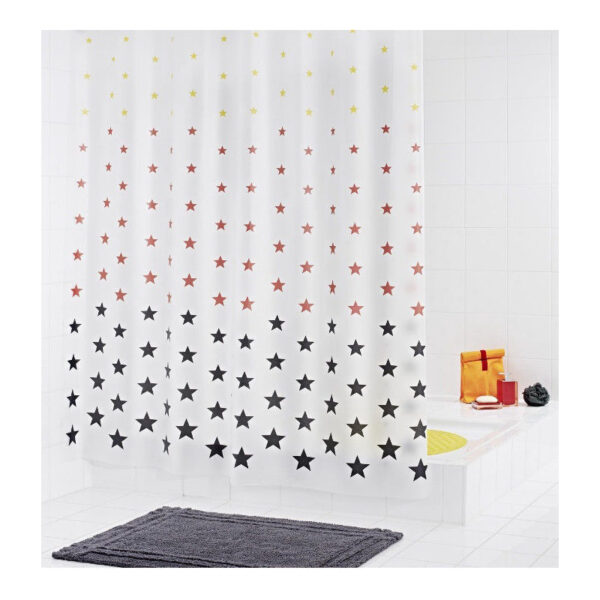 Shower Curtain Vinyl 180X200 Cm Stella Black-Red-Gold