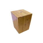 Waste Basket With Lid Bamboo Nature