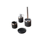 Bath Acc 4Pc Stone Black