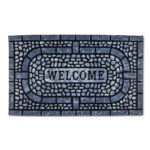 Door Mat Stone Grey Welcome