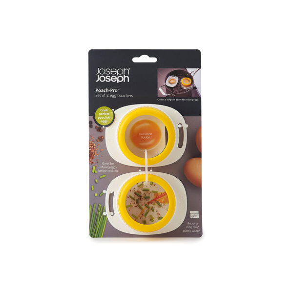 Poach-Pro Set Of 2 Egg Poachers Yellow/White - Joseph Joseph