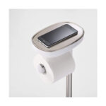 Standing Toilet Paper With Holder White & Stainless Steel - Image 2