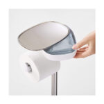 Standing Toilet Paper With Holder White & Stainless Steel - Image 3