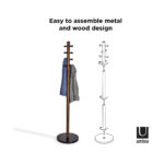 Pillar Coat Rack Black - Walnut - Image 5