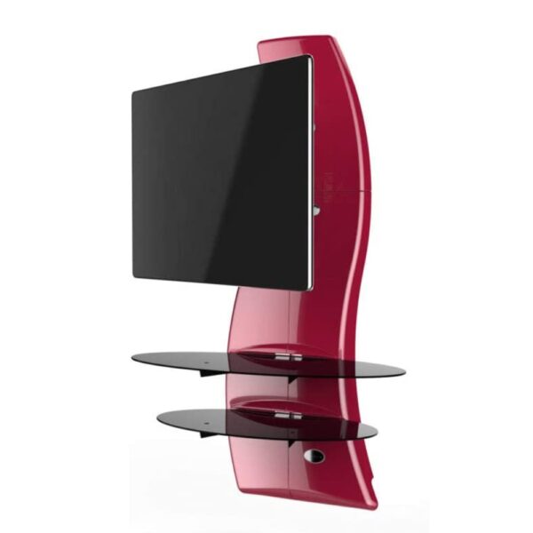 Wall Mounted Tv Stand With Rotation Gloss Metallic Red 32 X 63