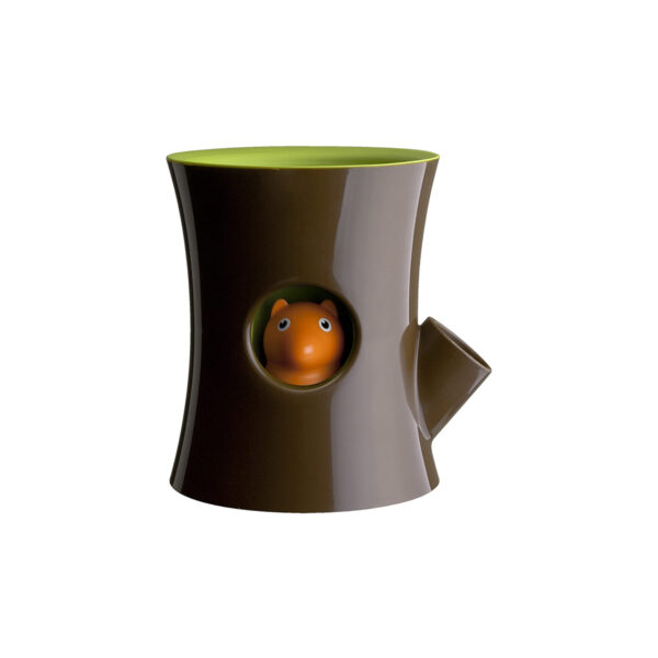 Log And Squirrel Planter Brown/Green
