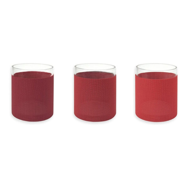 Glass Candle Holder (Med) Red/Dark