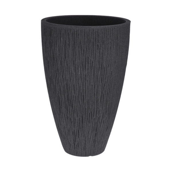Embossed Tall Tulip Shaped Pot Grey