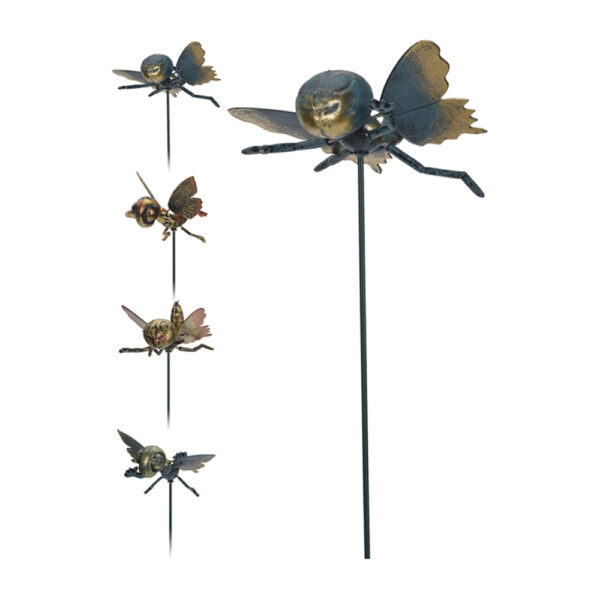 Metallic Insect Ornament On Stick 67Cm