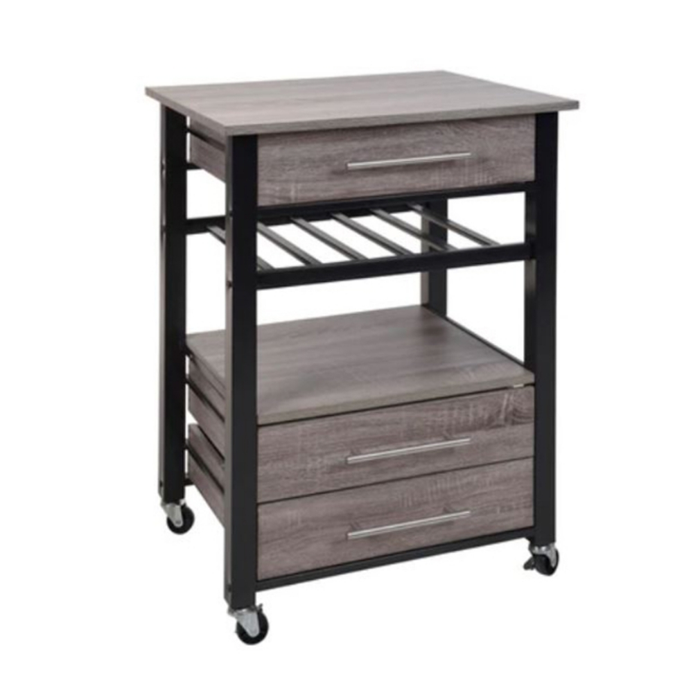Kitchen Trolley With Bottle Rack