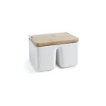 Double Salt Cellar Ceramic+Bamboo