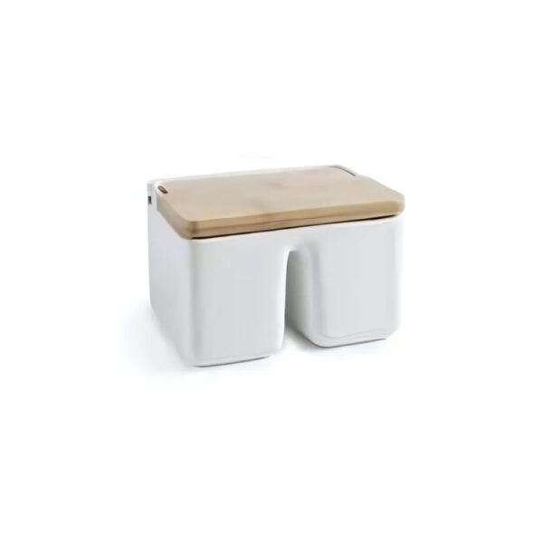 Double Salt Cellar Ceramic+Bamboo