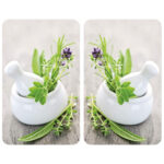 Cooker Glass Covers 2Pc Herb Garden 30X52Cm