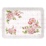 Tray With Curved Handles Floral Damask